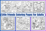 Little Friends Coloring Pages, an Animal Illustration by Coco Bloom (Thumbnail 1 of 3)
