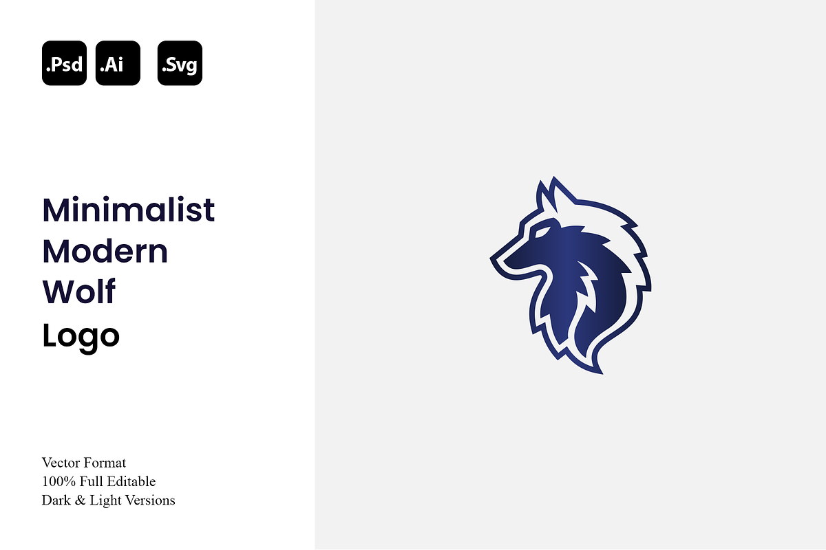 Minimalist Modern Wolf Logo, a Branding & Logo Template by Luxury Logos (Photo 1 of 4)