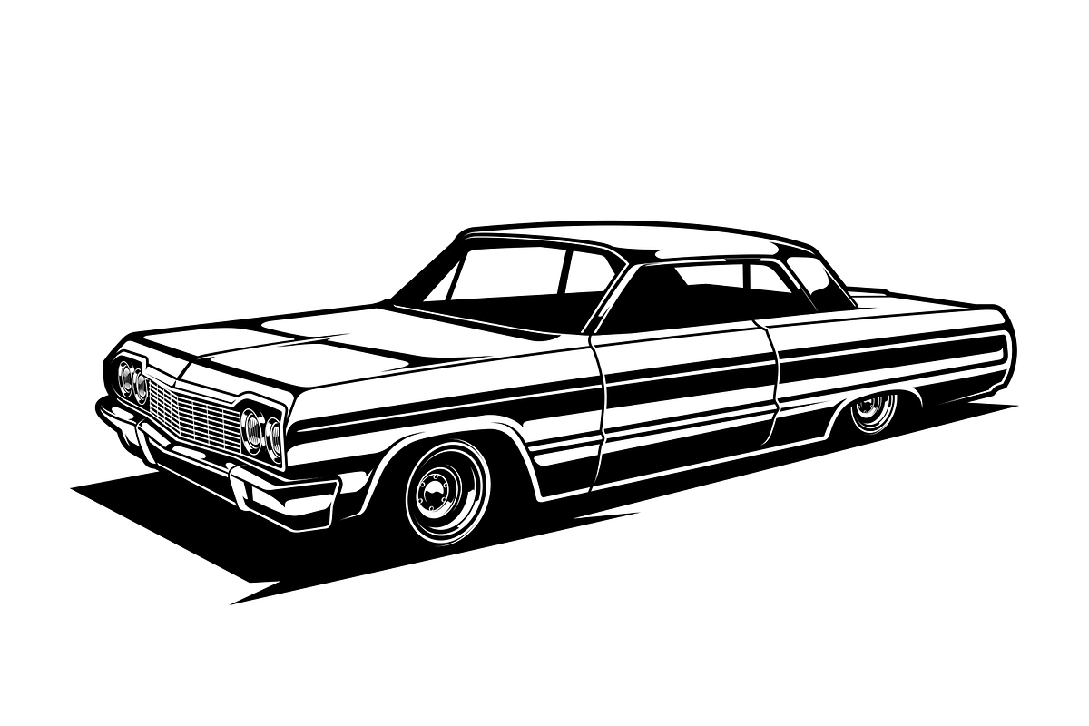 Lowrider classic vector illustration, a Transportation Illustration by ...