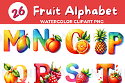 Fruit and Vegetable Alphabet Clipart, an Education Illustration by John_Walker (Thumbnail 1 of 3)