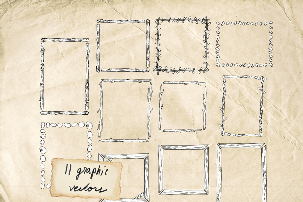 BACKWOODS frames - watercolor&vector, a Templates & Theme by aniunova (Photo 3 of 3)