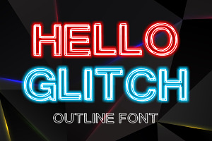 Hello Glitch Font, a Font by Fourteen Letter