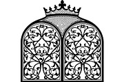 Luxury Vintage Iron Arch Double Gate, an Object Graphic by Creativeshirt (Thumbnail 6 of 12)