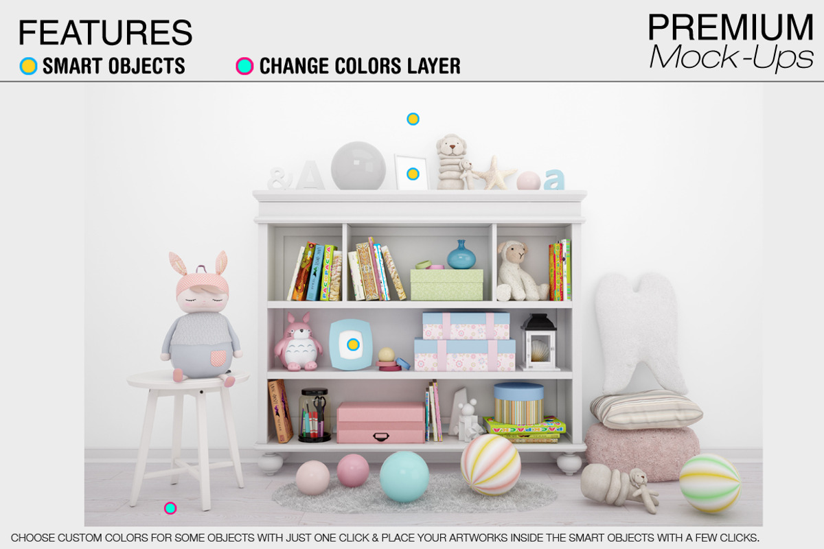 Nursery Wallpaper & Frames Mockups, a Product Mockup by mock-ups (Photo 18 of 23)