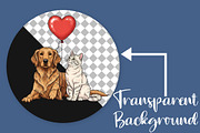 Dog and Cat Valentine PNG, an Illustration by Canvas Craft (Thumbnail 3 of 6)