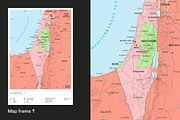 Israel Palestine vector map, a Work Illustration by Fucina™ (Thumbnail 2 of 7)