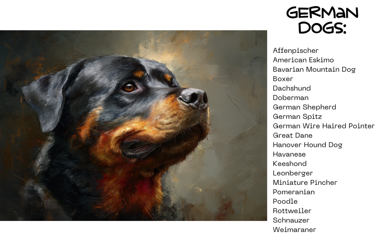 German Dogs Painterly Portraits, an Animal Illustration by PrintHaven Designs (Photo 2 of 11)