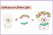 Bichon Frise Clipart Digital Paper, an Animal Illustration by VianneArt (Thumbnail 5 of 7)