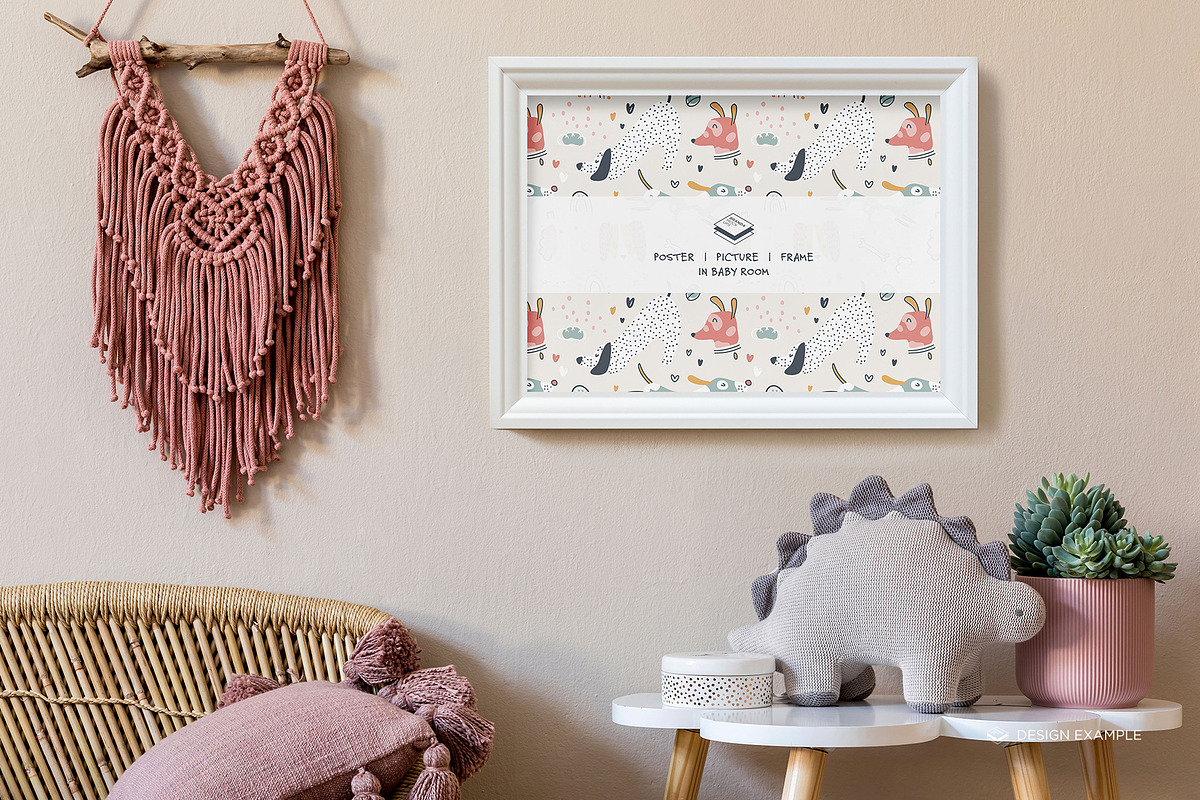 Landscape Frame in Baby Room Mock-up, a Print Template by Branda Keeps (Photo 9 of 30)