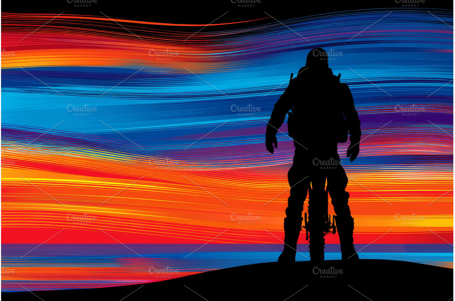 The silhouette of a backpacker with, a Sports & Recreation Photo by ZinetroN