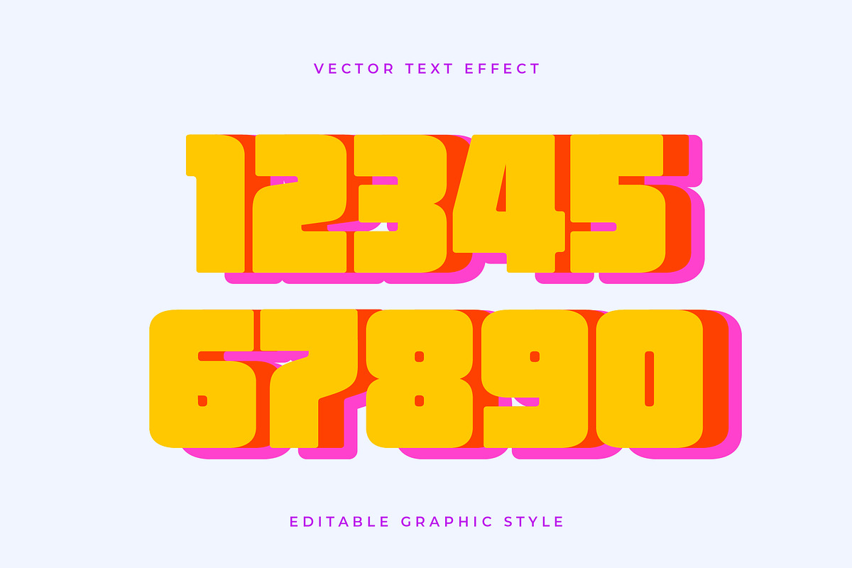 Rounded Block Retro Text Effect preview 2