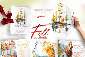 Watercolor Fall Aesthetic Clipart