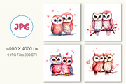 Cute Owls for Valentines Day., an Animal Illustration by KENO Mascots (Thumbnail 4 of 10)