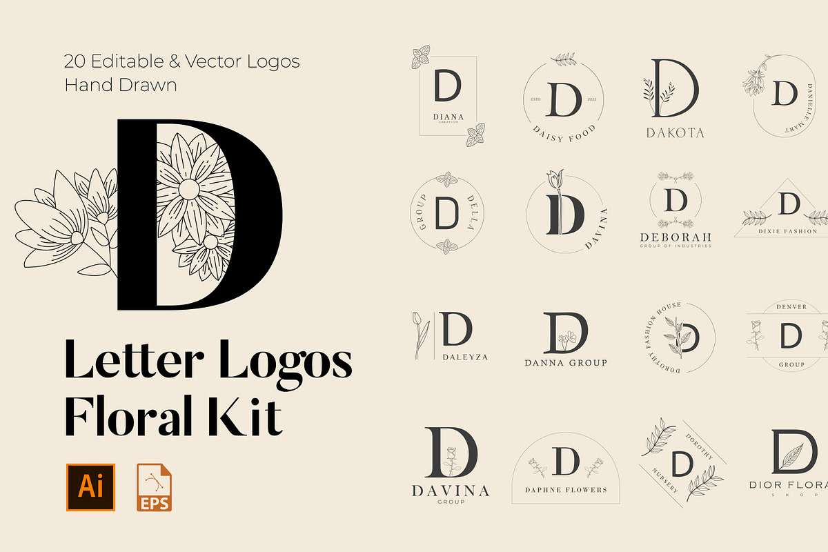 520 A to Z Floral Logos Bundle, a Branding & Logo Template by AN Productions (Photo 24 of 223)