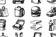 Food Delivery Set Vintage, an Object Graphic by RT Studio (Thumbnail 3 of 4)