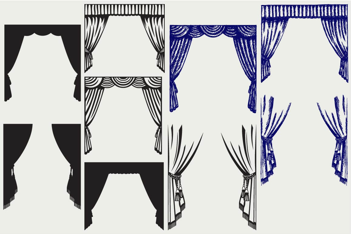 Theater curtain SVG, an Outline Icon by LineworkStock