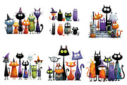 Quirky Cats Clipart, an Illustration by CreationArt (Thumbnail 4 of 5)