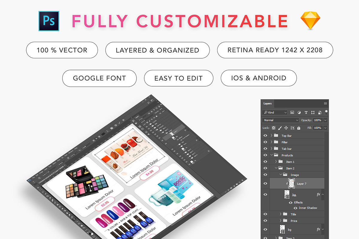 Natural Beauty & Spa Salon UI Kit, an UI Kit Template by App Innovation (Photo 4 of 12)
