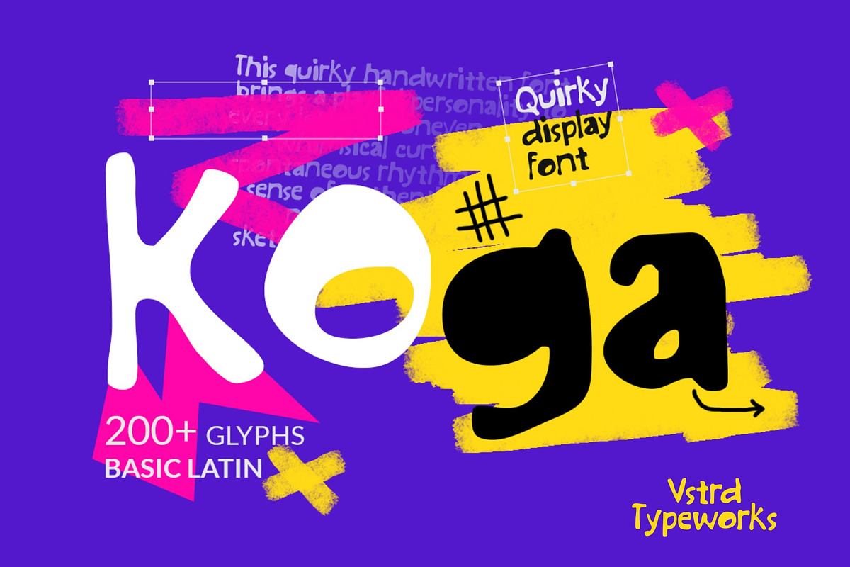 Koga - Quirky Display Font, a Handwritten Font by VASTARD STUDIO (Photo 1 of 9)