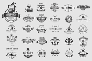 30 Vintage Profession Insignias