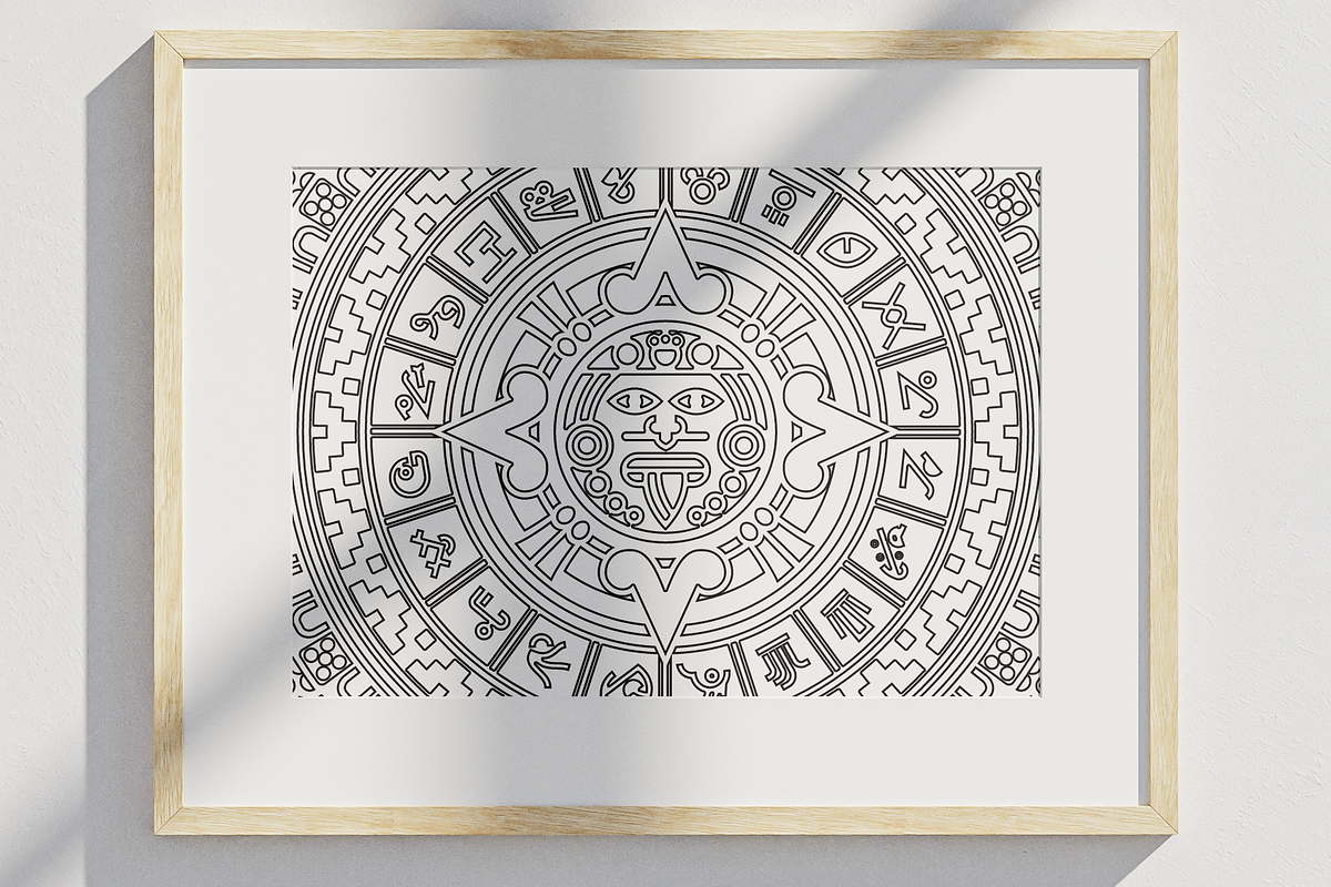 Aztec Calendar Contemp, an Object Graphic by Ixipcalli (Photo 7 of 7)