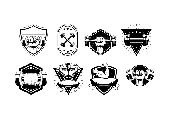 Gym & Fitness Emblem Vector Set preview 4