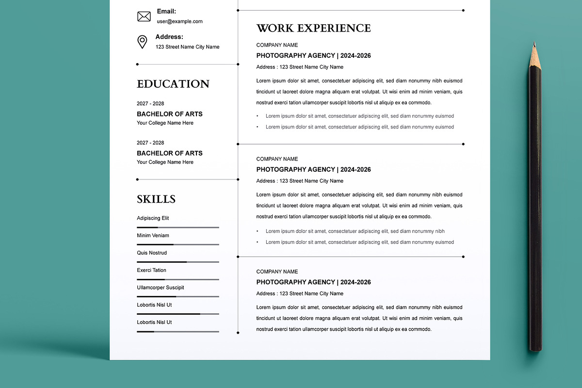 Resume Template Design Layout, a Resume Template by MightyDesign (Photo 3 of 8)