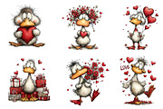 Whimsical Duck Valentine Clipart, an Illustration by Dream Creation (Thumbnail 2 of 6)