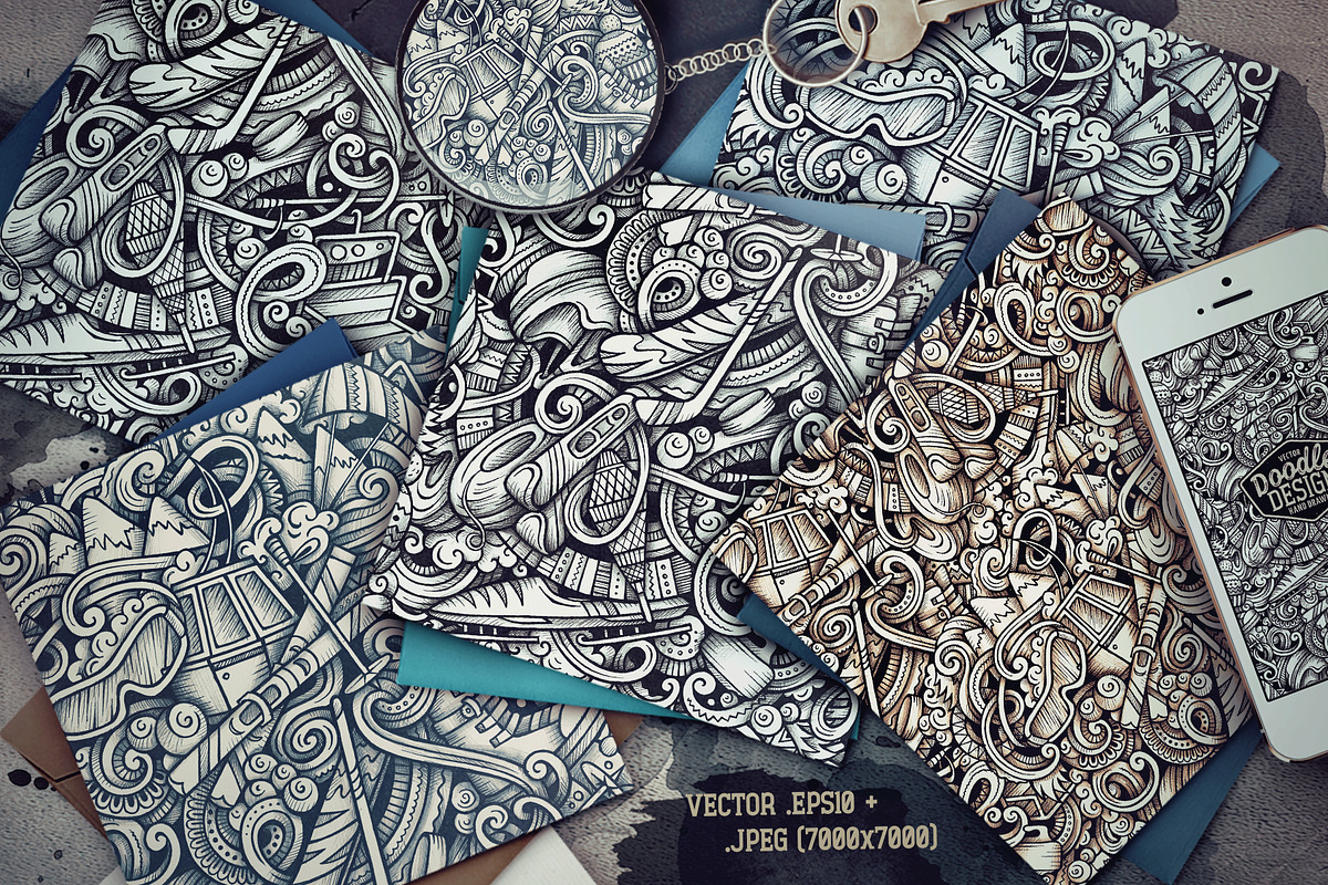 Winter Sports Graphics Patterns, a Pattern Graphic by BALABOLKA (Photo 2 of 6)