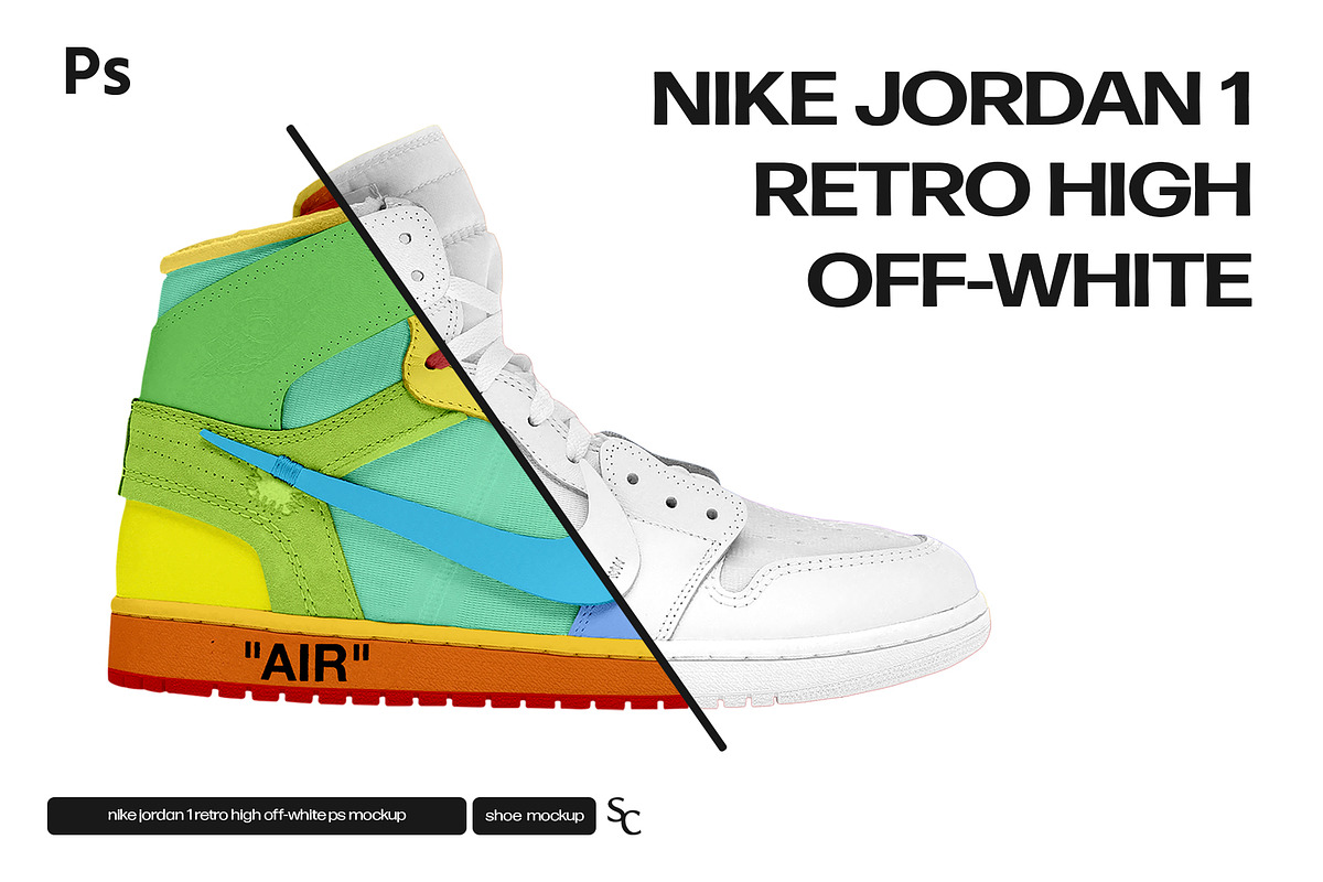 Nike Jordan 1 Retro High Off-White, a Product Mockup by sophiesconcepts (Photo 1 of 2)