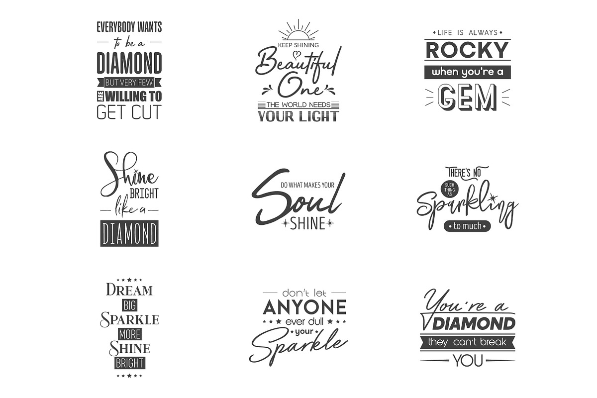 Vector Vintage Typographic Quotes., a Decorative Illustration by Gomolach (Photo 2 of 11)