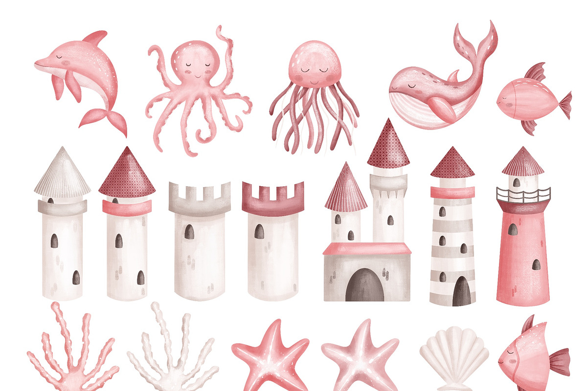 Mermaid- baby collection, an Animal Illustration by Linerisyart (Photo 11 of 12)
