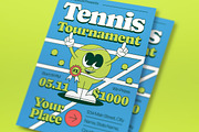 Retro Tennis Tournament Flyer Set, a Flyer Template by graphicook (Thumbnail 2 of 3)