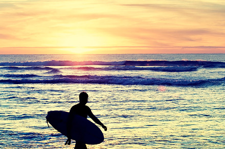 Old styled surfer containing beach, surfing, and surfer, a Sports & Recreation Photo by joyt