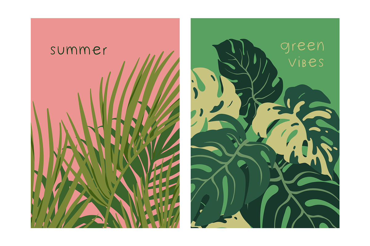 Tropical leaf plants, posters set, a Decorative Illustration by Good Studio (Photo 3 of 15)