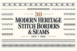 30 Modern Stitch Borders & Seams