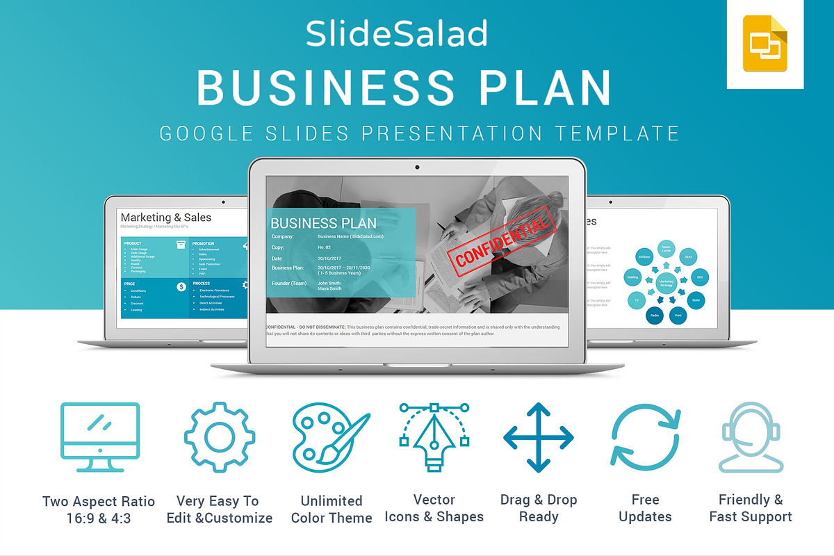 Business Plan Google Slides Template, a Presentation Template by SlideSalad (Photo 3 of 35)