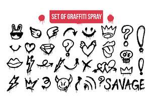 Set Of Graffiti Spray Pattern.