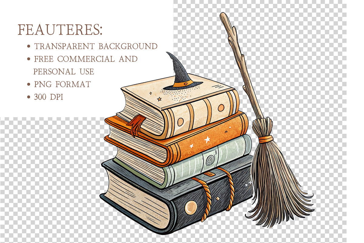 Watercolor Halloween PNG, a Decorative Illustration by MockupWizard (Photo 4 of 5)