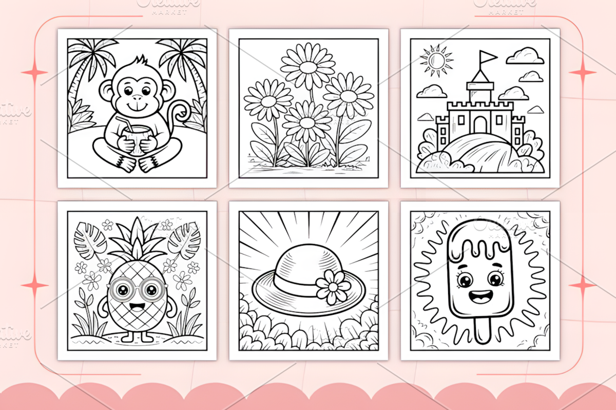 Bold and Easy Summer Coloring Book, a Seasonal Illustration by Ink Gallery (Photo 3 of 4)