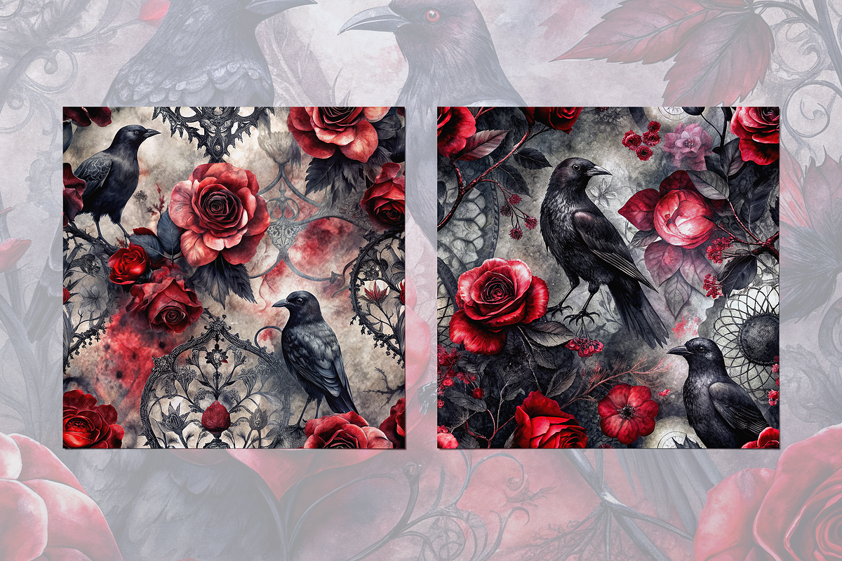 Gothic Lace and Ravens, a Background Graphic by Curve Design (Photo 5 of 7)
