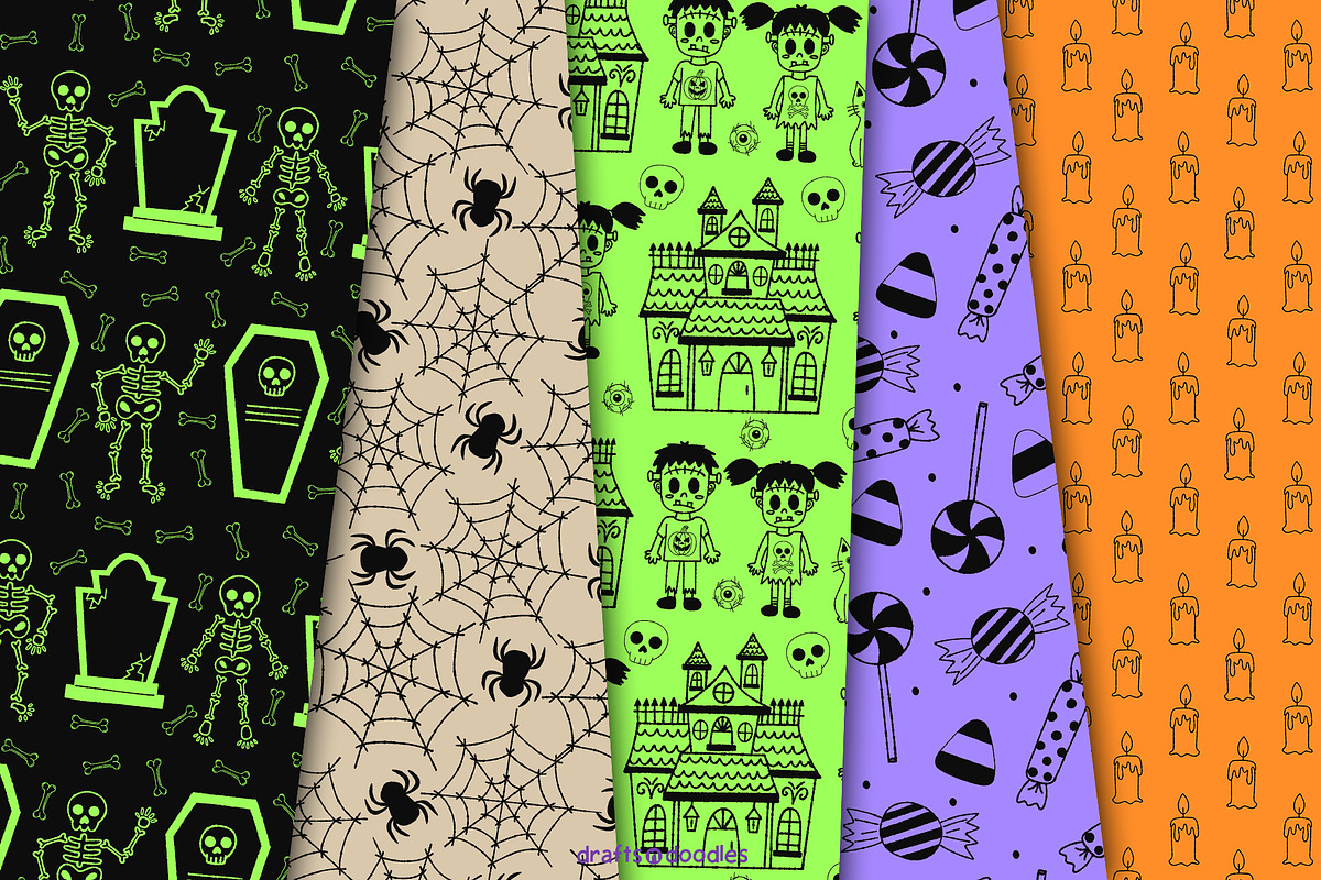 Halloween Line Art Graphics Set, a Pattern Graphic by Drafts n Doodles (Photo 6 of 12)