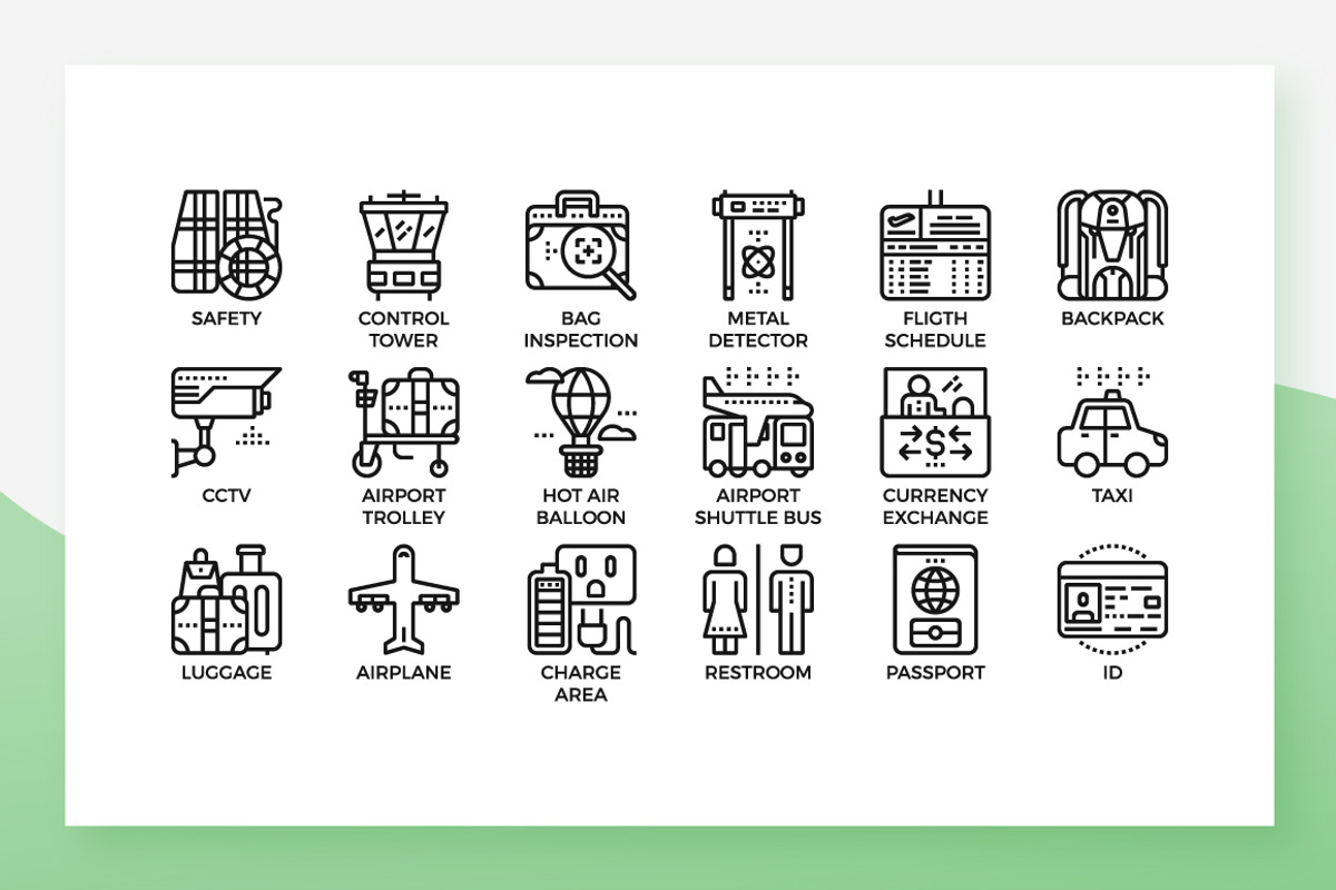 Air Transport Icons, an Outline Icon by Becris (Photo 3 of 3)