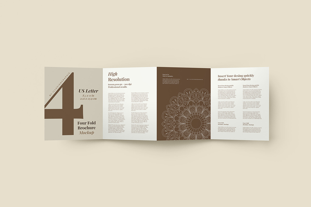 4 Fold US Letter Brochure Mockup, an Advertising Mockup by Illusiongraphic (Photo 5 of 20)