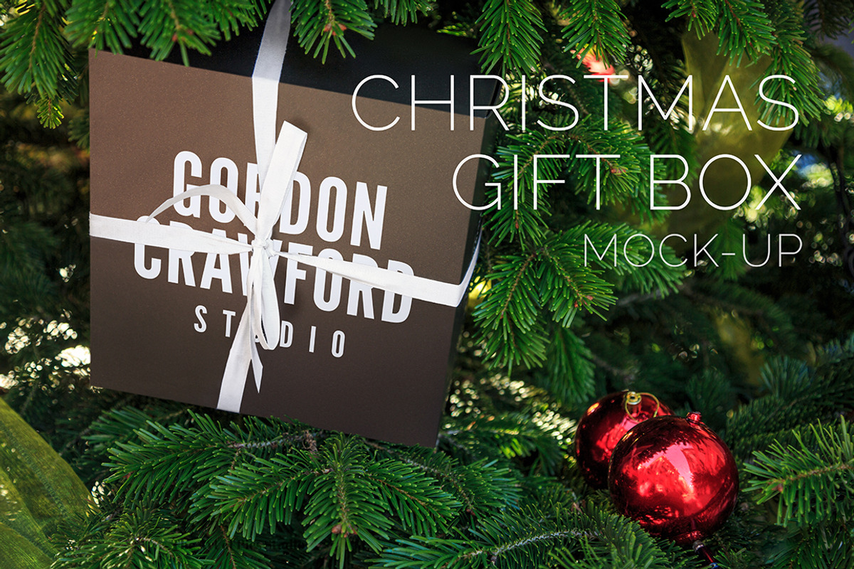 Christmas Gift Box Mock-up, a Packaging Mockup by The Art of Pics (Photo 1 of 3)