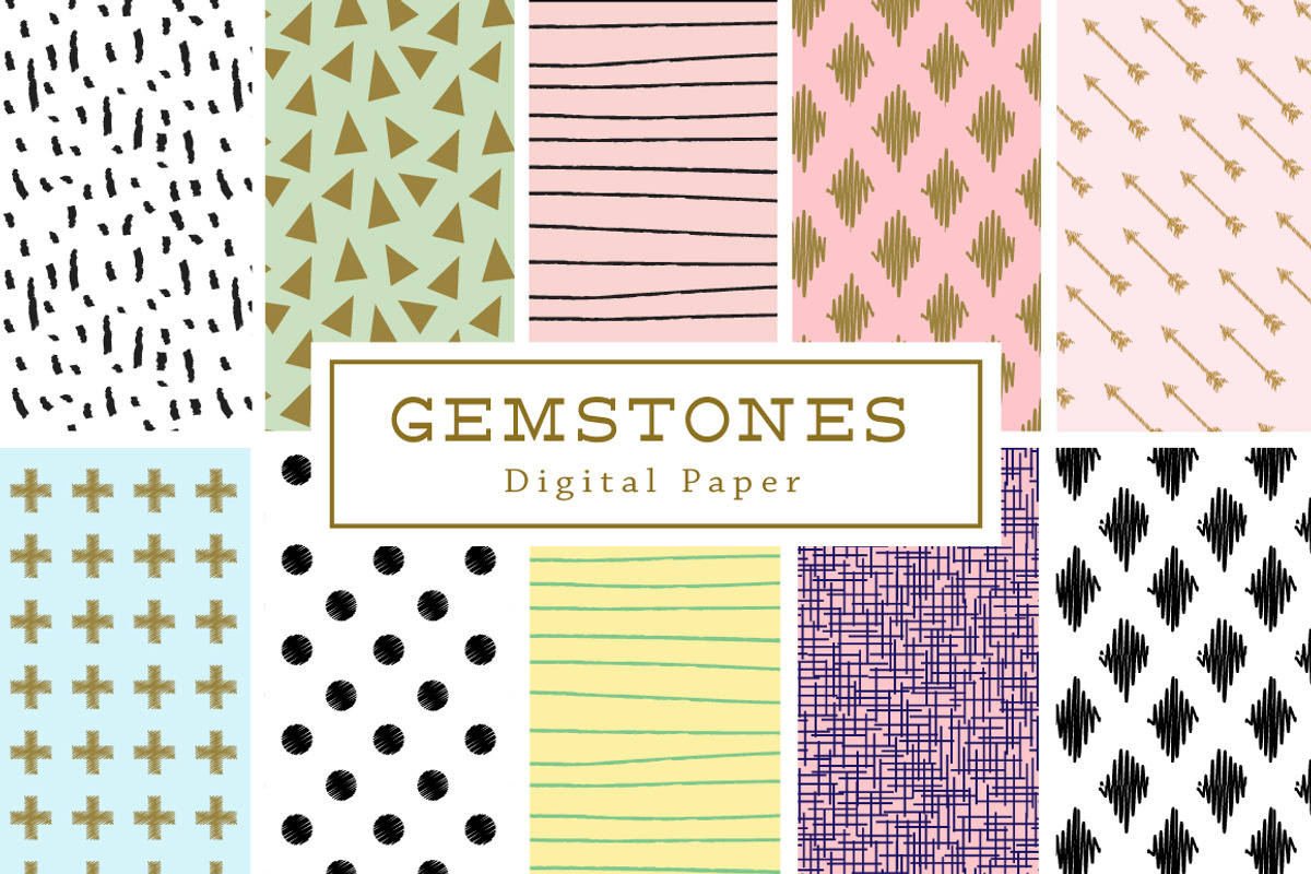 Gemstones Backgrounds, a Pattern Graphic by Clover & Lilly (Photo 2 of 5)