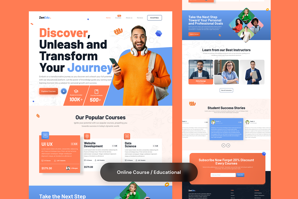 Website Landing Pages Modern UI Kit, an UI Kit Template by nwdigitalstore (Photo 6 of 6)