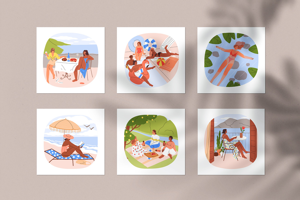People do summer outdoor activities, a Person Illustration by Good Studio (Photo 4 of 5)