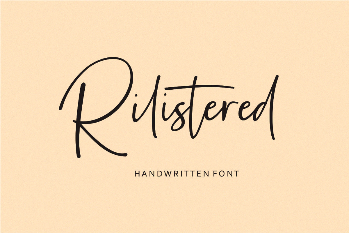 Rilistered - Handwritten Font, a Script Font by Fikryal Studio (Photo 1 of 5)