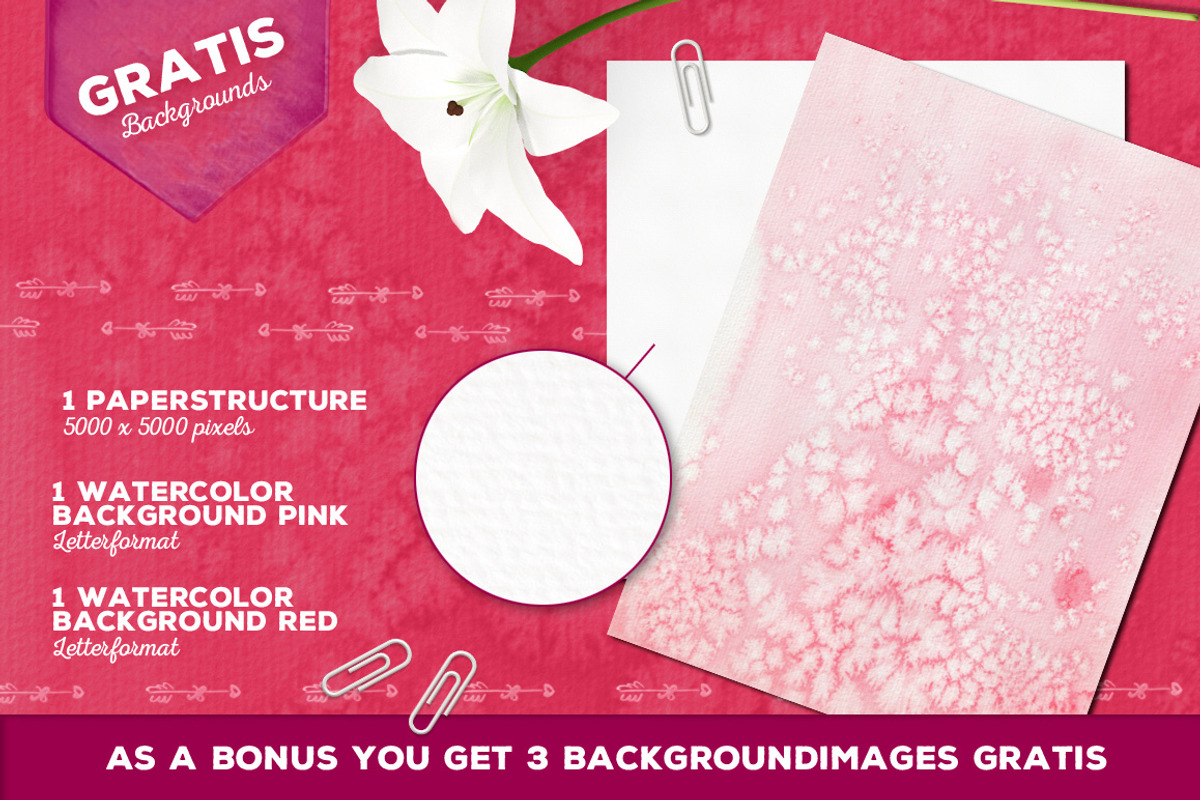 Cute Valentine Watercolor Brush Set preview 7